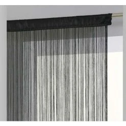 HOMEMAISON Rideau De Fils Unis Et Colorés Noir 90 X 200cm