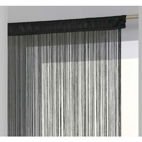 HOMEMAISON Rideau De Fils Unis Et Colorés Noir 90 X 200cm 1 HOMEMAISON Rideau De Fils Unis Et Colorés Noir 90 X 200cm