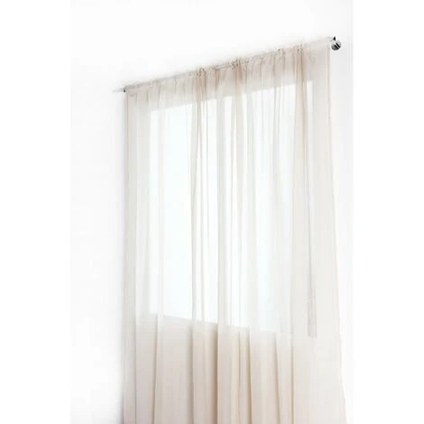 RIDEAUDISCOUNT Voilage Grande Largeur 280 X 280 Cm à Galon Fronceur Grande Hauteur Effet Froissé Ecru - Ecru 2 RIDEAUDISCOUNT Voilage Grande Largeur 280 X 280 Cm à Galon Fronceur Grande Hauteur Effet Froissé Ecru - Ecru – Image 2