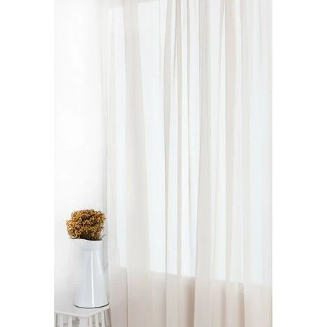 RIDEAUDISCOUNT Voilage Grande Largeur 280 X 280 Cm à Galon Fronceur Grande Hauteur Effet Froissé Ecru - Ecru 4 RIDEAUDISCOUNT Voilage Grande Largeur 280 X 280 Cm à Galon Fronceur Grande Hauteur Effet Froissé Ecru - Ecru – Image 4