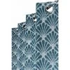 RIDEAUDISCOUNT Rideau 140 X 240 Cm à Oeillets Tamisant Jacquard Motif Coquille Effet Naturel Bleu Clair - Bleu