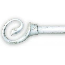 SECODIR Kit Tringle Extensible ø 16/19 Mm Brixton Patiné 110 à 210 Cm - Blanc Patine Or C924