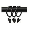 SECODIR 10 Anneaux Pour Rideaux Avec Pince ø 35mm - Noir