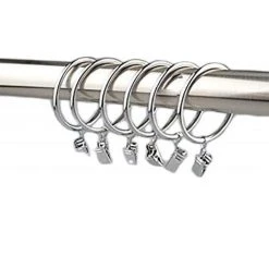 SECODIR 10 Anneaux Pour Rideaux Avec Pince ø 35mm - Nickel Satine