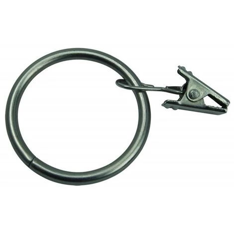 SECODIR 10 Anneaux Pour Rideaux Avec Pince ø 35mm - Nickel Satine 2 SECODIR 10 Anneaux Pour Rideaux Avec Pince ø 35mm - Nickel Satine – Image 2
