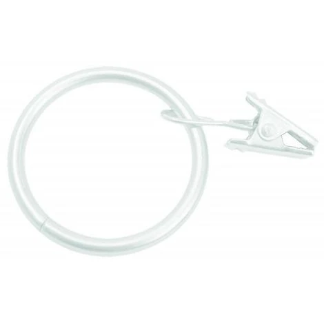 SECODIR 10 Anneaux Pour Rideaux Avec Pince ø 35mm - Blanc 2 SECODIR 10 Anneaux Pour Rideaux Avec Pince ø 35mm - Blanc – Image 2