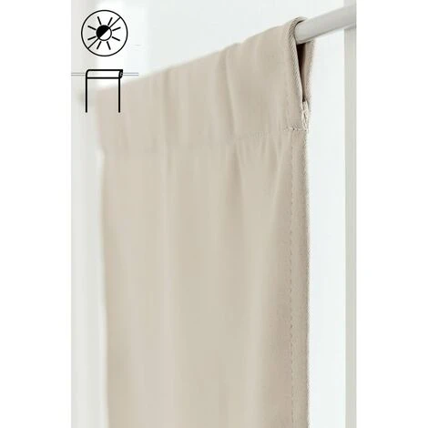 RIDEAUDISCOUNT Vitrage Occultant 45 X 90 Cm Passe Tringle Petite Largeur Uni Protège De La Lumière Ecru - Ecru 1 RIDEAUDISCOUNT Vitrage Occultant 45 X 90 Cm Passe Tringle Petite Largeur Uni Protège De La Lumière Ecru - Ecru