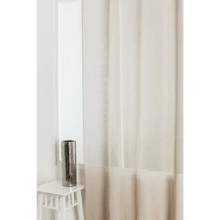 RIDEAUDISCOUNT Voilage 140 X 280 Cm à Oeillets Effet Lin Grande Hauteur Uni Taupe - Naturel -Rideau et tringle Soldes 2024 11746496 4