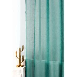 RIDEAUDISCOUNT Voilage Effet Lin Grande Hauteur à Oeillets 140 X 280 Cm Uni Vert Sauge - Vert -Rideau et tringle Soldes 2024 11746501 3
