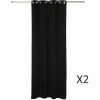 ATMOSPHERA, CRÉATEUR D'INTÉRIEUR Lot De 2 Rideaux Occultants Noir à œillets 135 X 240 Cm - Noir