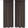 Rideau Occultant 2 Pcs Tête à Fente 135 X 245 Cm Marron VidaXL