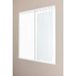RIDEAUDISCOUNT Vitrage 45 X 120 Cm à Nouettes Effet Naturel Tête Doublée Uni Blanc - Blanc -Rideau et tringle Soldes 2024 12130087 3