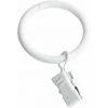 HOMEMAISON Lot De 10 Anneaux à Pince Blanc Ø 4 Cm - Blanc