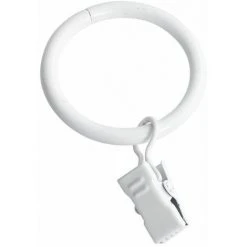 HOMEMAISON Lot De 10 Anneaux à Pince Blanc Ø 4 Cm - Blanc