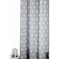 RIDEAUDISCOUNT Rideau Tamisant 140 X 240 Cm à Oeillets Avec Imprimé Etoiles Gris - Gris -Rideau et tringle Soldes 2024 12733876 3