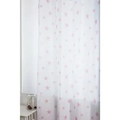 RIDEAUDISCOUNT Voilage Tamisant 140 X 240 Cm à Oeillets Avec Imprimé Etoiles Blanc - Rose 6 RIDEAUDISCOUNT Voilage Tamisant 140 X 240 Cm à Oeillets Avec Imprimé Etoiles Blanc - Rose -Rideau et tringle Soldes 2024 12733877 3