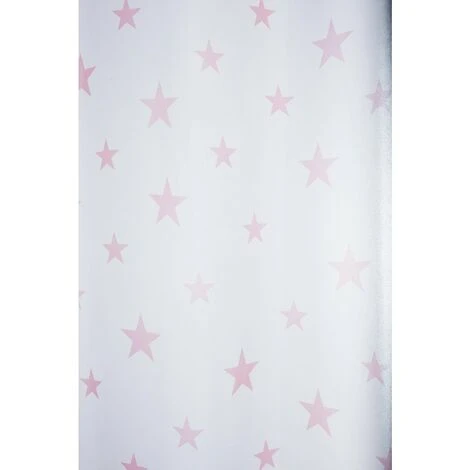 RIDEAUDISCOUNT Voilage Tamisant 140 X 240 Cm à Oeillets Avec Imprimé Etoiles Blanc - Rose 4 RIDEAUDISCOUNT Voilage Tamisant 140 X 240 Cm à Oeillets Avec Imprimé Etoiles Blanc - Rose – Image 4