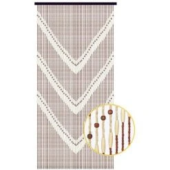 AUBRY GASPARD Rideau De Porte En Bois à Motif Ethnique Marron - Marron