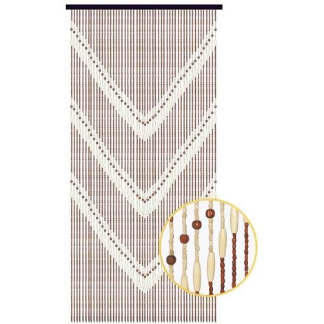 AUBRY GASPARD Rideau De Porte En Bois à Motif Ethnique Marron - Marron 1 AUBRY GASPARD Rideau De Porte En Bois à Motif Ethnique Marron - Marron