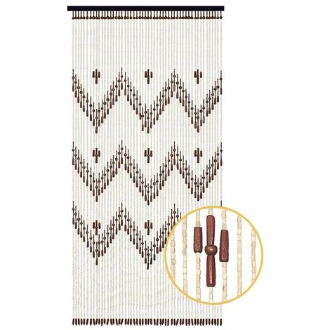 AUBRY GASPARD Rideau De Porte En Bois Clair Et Ethnique Beige - Beige 1 AUBRY GASPARD Rideau De Porte En Bois Clair Et Ethnique Beige - Beige