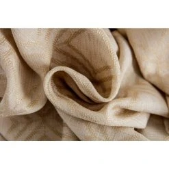 RIDEAUDISCOUNT Rideau Tamisant 140 X 240 Cm à Oeillets Jacquard à Motifs Géométriques Losanges Beige - Naturel -Rideau et tringle Soldes 2024 13230329 5
