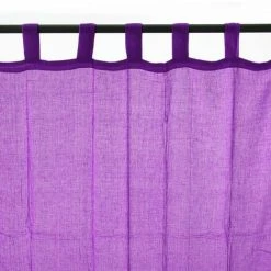 THEDECOFACTORY PREMIUM - <p>Voilage 100% Coton à Pattes Violet 110x250 - Violet