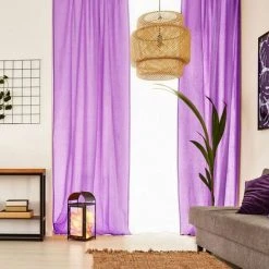 THEDECOFACTORY PREMIUM - <p>Voilage 100% Coton à Pattes Violet 110x250 - Violet -Rideau et tringle Soldes 2024 13247009 3