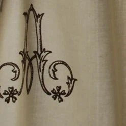 THEDECOFACTORY MONOGRAMME - <p>Rideau 100% Coton à Lacets Brodé De Lettres Beige 110x250 - Marron -Rideau et tringle Soldes 2024 13247031 3