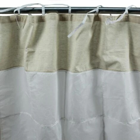 THEDECOFACTORY QUATRAIN - Rideau En Coton à Nouettes Blanc Et Naturel 150x250 - Beige 1 THEDECOFACTORY QUATRAIN - Rideau En Coton à Nouettes Blanc Et Naturel 150x250 - Beige