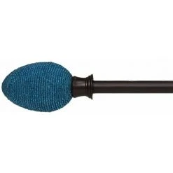 THEDECOFACTORY OLIVIA - <p>Tringle Extensible Avec Fixations Et Anneaux Bleu De 120 à 235cm - Bleu