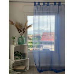 HOMEMAISON Voilage En Organza Bleu Nuit Bleu Nuit 140 X 240 Cm - Bleu Nuit