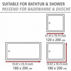 WENKO Rideau De Douche Antimoisissure Open, Rideau De Douche Original, Lavable En Machine Et Waterproof, 12 Anneaux Rideau De Douche En Plastique Blanc Inclus, Polyester, 180x200 Cm, Multicolore - Multicolore -Rideau et tringle Soldes 2024 13805264 5