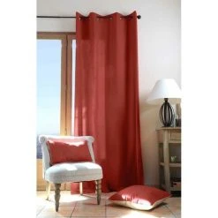 HOMEMAISON Rideau Uni Terracotta Terracotta 135 X 240 Cm - Terracotta