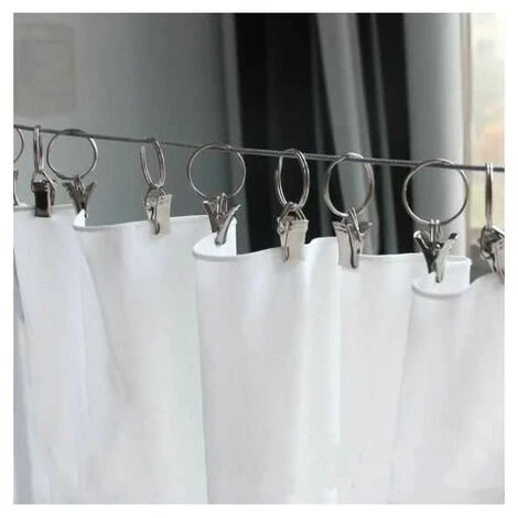 SECODIR 10 Anneaux Pour Rideaux Avec Pince ø 18mm A 22 Mm Nickel Satine - Nickel Mat 2 SECODIR 10 Anneaux Pour Rideaux Avec Pince ø 18mm A 22 Mm Nickel Satine - Nickel Mat – Image 2