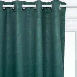 HOMEMAISON Rideau Occultant Avec Feuilles En Relief Vert 140 X 260 Cm - Vert