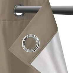 IDMARKET Lot De 2 Rideaux Thermiques Taupe 135x240 Cm - Taupe -Rideau et tringle Soldes 2024 15816877 3