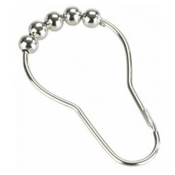 WENKO Anneaux Pour Rideau De Douche, Lot De 12 Anneaux Pour Rideau De Douche, Système De Roulement à Bille, Design Et Fonctionnel, Ouverture Et Fermeture Facile, Acier Chromé, ø 3 Cm, Brillant