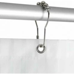 WENKO Anneaux Pour Rideau De Douche, Lot De 12 Anneaux Pour Rideau De Douche, Système De Roulement à Bille, Design Et Fonctionnel, Ouverture Et Fermeture Facile, Acier Chromé, ø 3 Cm, Brillant -Rideau et tringle Soldes 2024 15852839 4