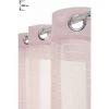 RIDEAUDISCOUNT Voilage 140 X 280 Cm à Oeillets Grande Hauteur Effet Naturel Liseré Horizontal Rose - Rose