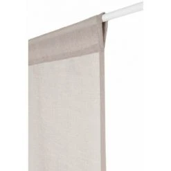 RIDEAUDISCOUNT Paire De Vitrages 60 X 160 Cm Passe Tringle Effet Naturel Uni Taupe - Naturel