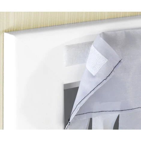 WENKO Rideau De Porte Gris-blanc, Rideau De Porte Interieur, Fixation Sans Perçage, Facile D'entretien Et Lavable, Polyester, 90x200 Cm, Gris - Blanc 2 WENKO Rideau De Porte Gris-blanc, Rideau De Porte Interieur, Fixation Sans Perçage, Facile D'entretien Et Lavable, Polyester, 90x200 Cm, Gris - Blanc – Image 2