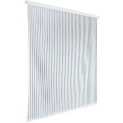 WENKO Store De Douche, Rideau De Douche Déroulant, Fixation Plafond, Matériel De Fixation Inclus, Aluminium - Plastique Recyclé Et Recyclable PEVA, 132x240x5 Cm, Blanc