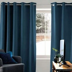 THEDECOFACTORY THERMIQUE - <p>Rideau Thermique Bleu 140x250 - Bleu