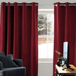 THEDECOFACTORY THERMIQUE - <p>Rideau Thermique Rouge Bourgogne 140x250 - Rouge Bourgogne