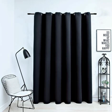 VidaXL Rideau Occultant Avec Anneaux En Métal Noir 290x245 Cm - Noir 1 VidaXL Rideau Occultant Avec Anneaux En Métal Noir 290x245 Cm - Noir
