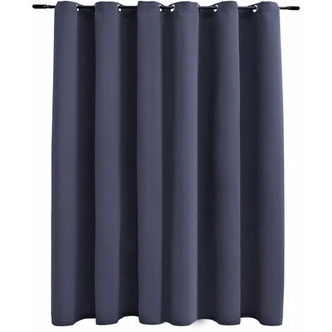 VidaXL Rideau Occultant Et Anneaux En Métal Anthracite 290x245 Cm - Anthracite 2 VidaXL Rideau Occultant Et Anneaux En Métal Anthracite 290x245 Cm - Anthracite – Image 2