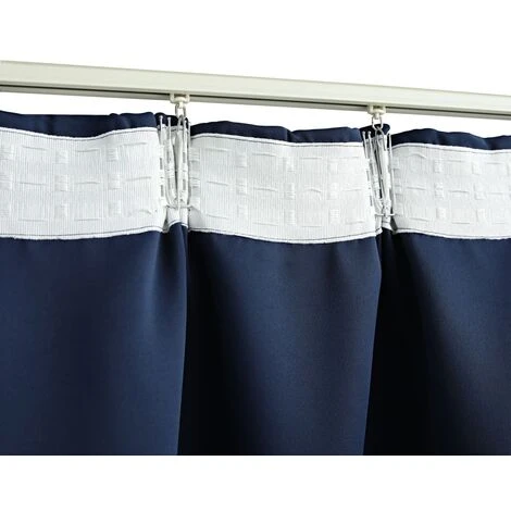 Rideau Occultant Avec Crochets Bleu 290x245 Cm VidaXL 4 Rideau Occultant Avec Crochets Bleu 290x245 Cm VidaXL – Image 4