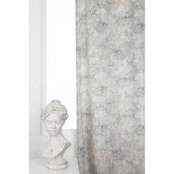 RIDEAUDISCOUNT Rideau Tamisant 135 X 260 Cm à Oeillets Imprimé Effet Marbre Gris - Gris -Rideau et tringle Soldes 2024 17076545 3
