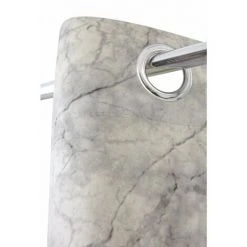 RIDEAUDISCOUNT Rideau Tamisant 135 X 260 Cm à Oeillets Imprimé Effet Marbre Gris - Gris -Rideau et tringle Soldes 2024 17076545 4