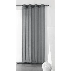 HOMEMAISON Voilage Uni Et Tamisant En Poly/lin Gris Foncé 150 X 240 Cm - Gris Foncé